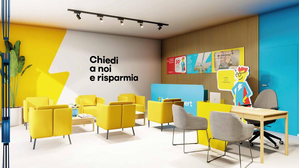 Area consulenza di un negozio Bolletta Expert